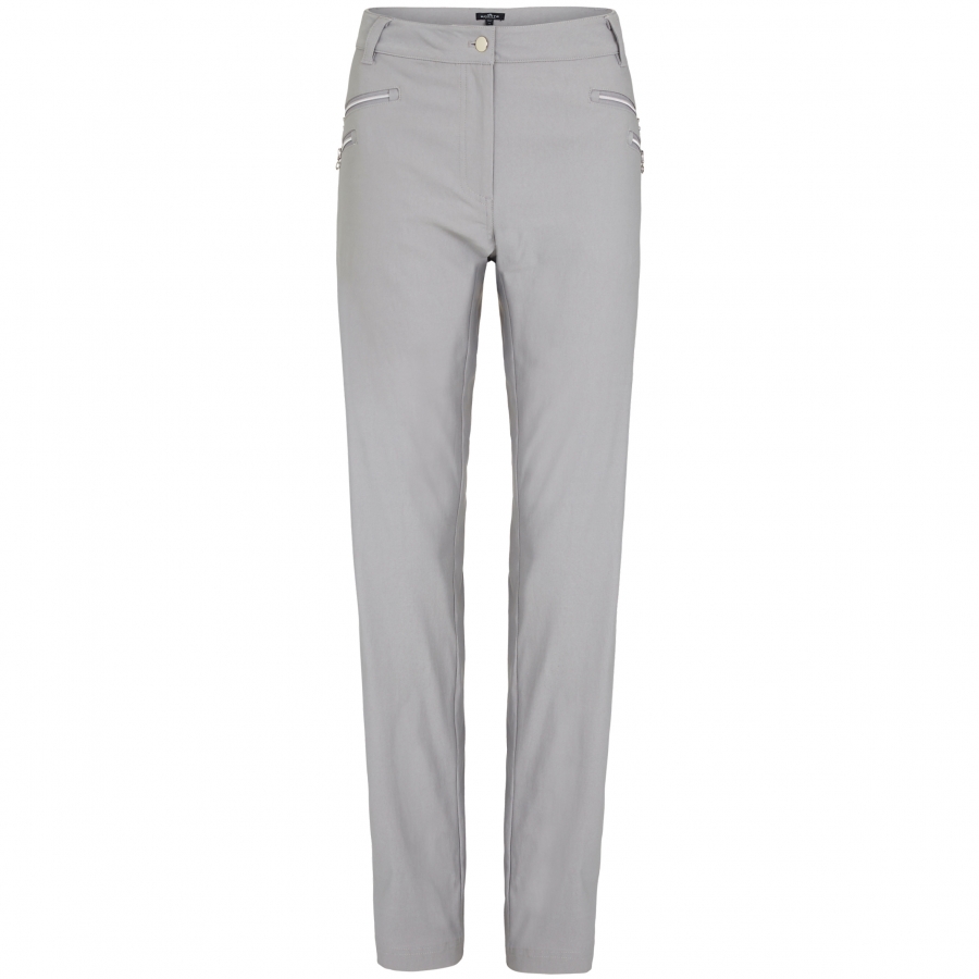 Ladies Stretch Double Zipper Pant - Chrome / Silver
