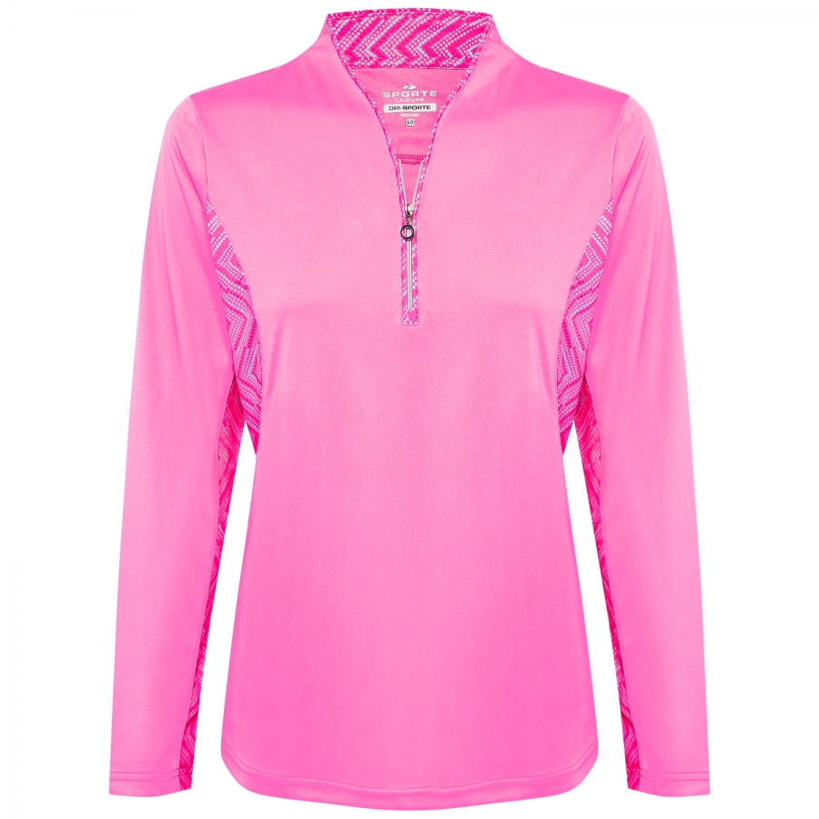 Pink Ladies Long Sleeve Polo - ALLURE