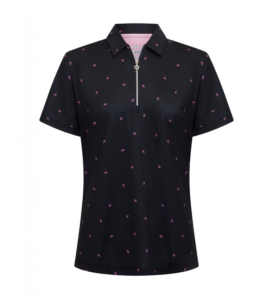 Pico Palm Ladies SS Polo - BLACK