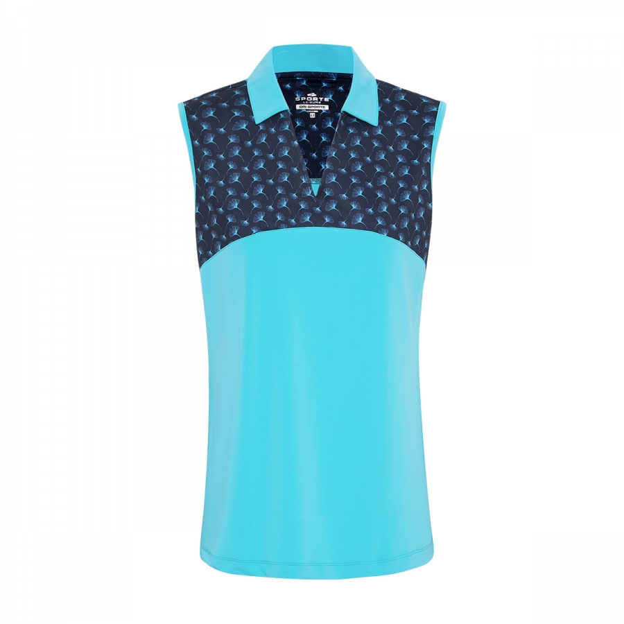 Poppy Ladies Sleeveless Polo - Blue Bell