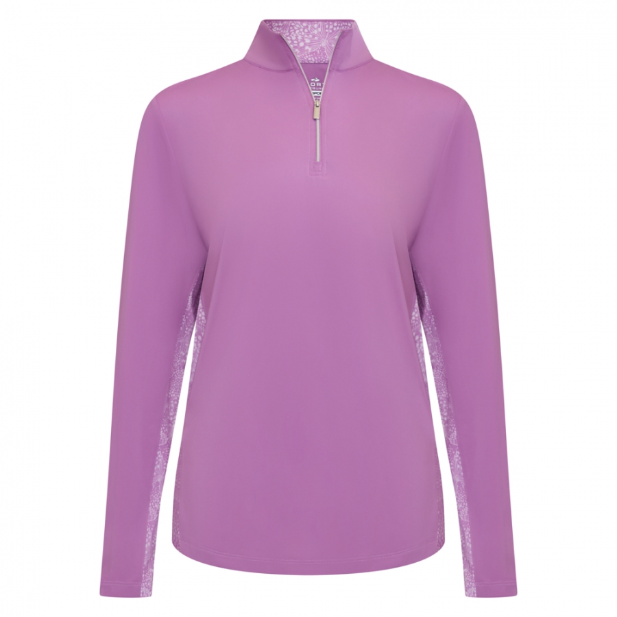 Flight 1/4 Zip LS Polo - ORCHID