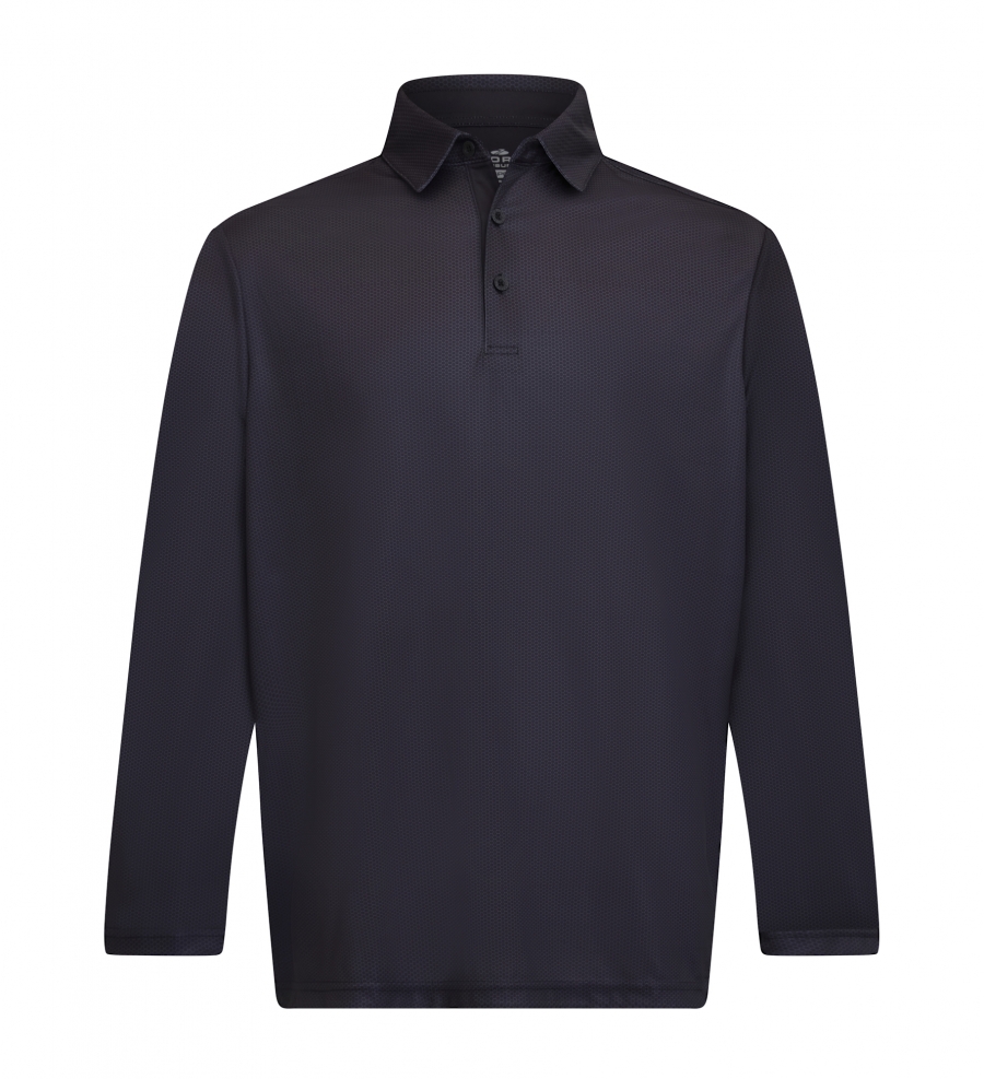 Ground Men's LS Polo - BLACK