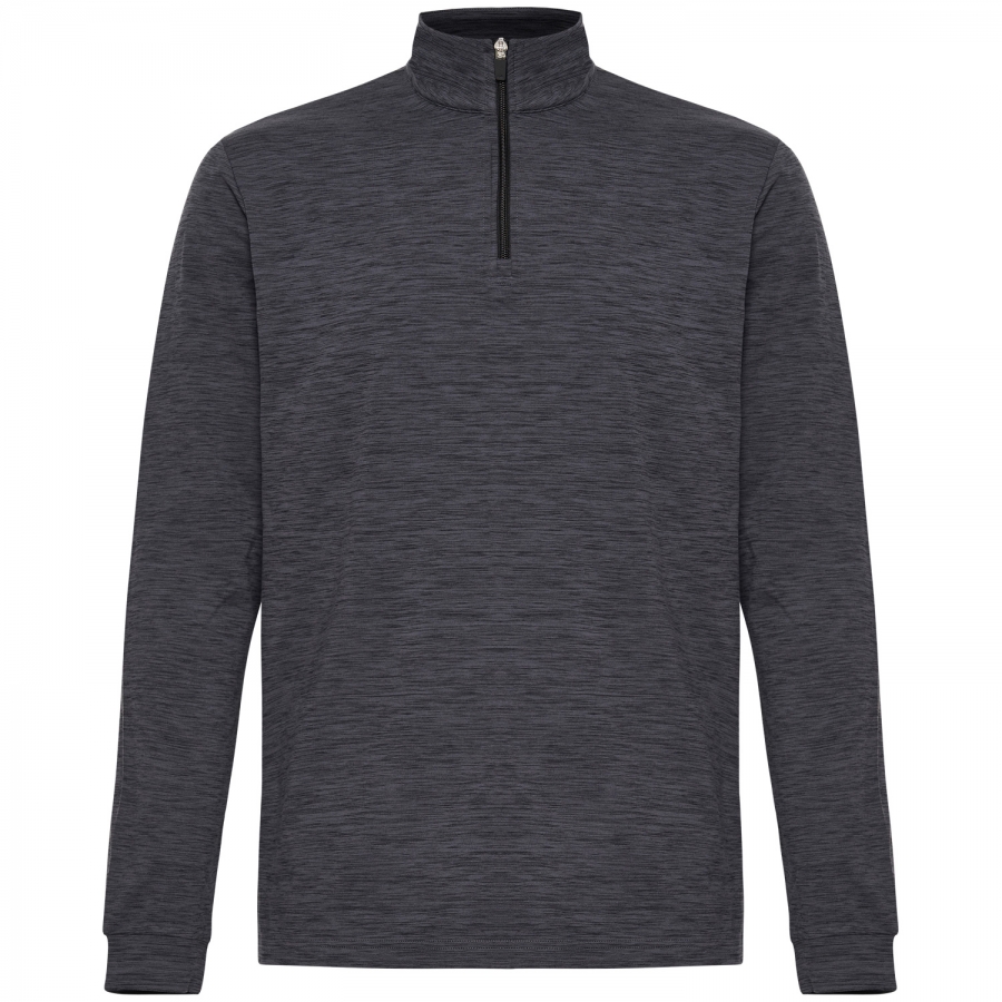 Mens 1/4 Zip Heather Pullover - CHARCOAL MARLE