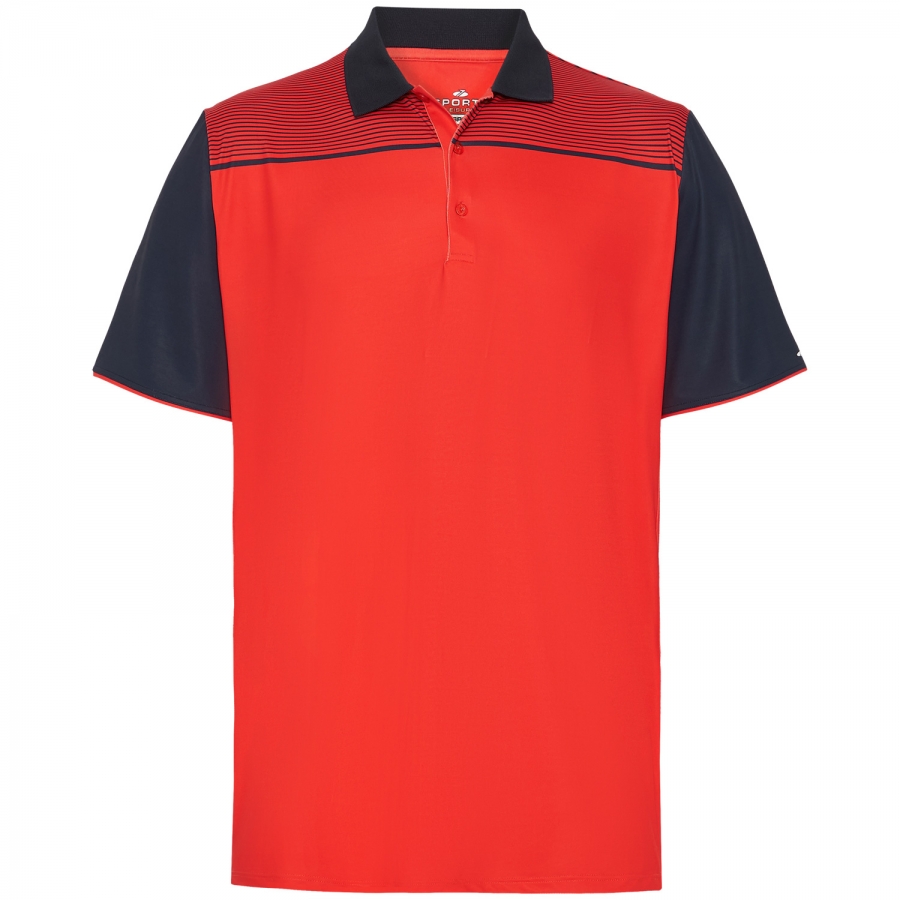 MENS RISE PRINT POLO - RED