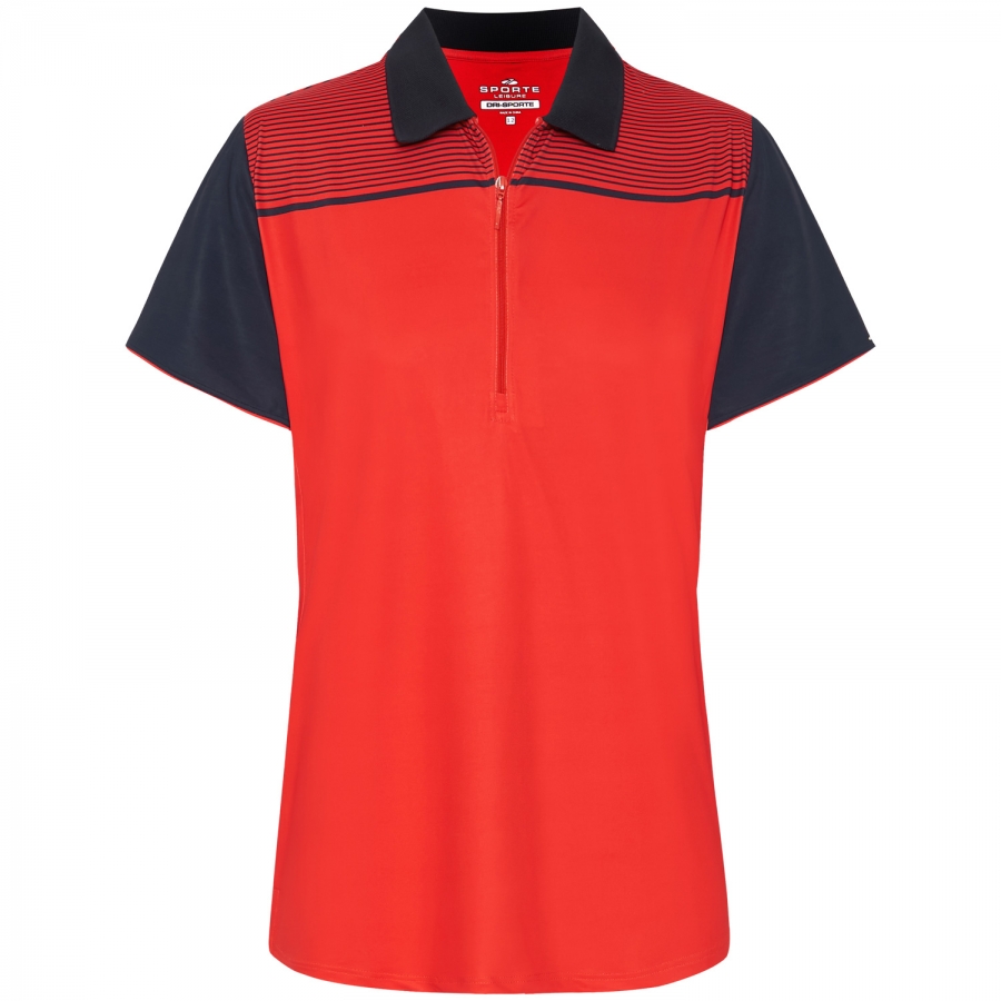 LADIES RISE PRINT POLO - RED