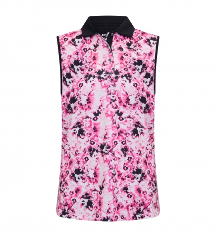 Tropical Swirl Ladies Sleeveless Polo